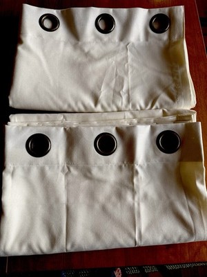 2 Panels Each 81'' Wide X 108'' Long Pearl White Grommet Glide Tailored Curtains