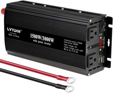 LVYUAN 1500W Power Inverter 24V to 110V DC AC with 2 US 24V-1500W, Black