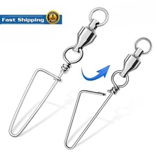 50PCS Ball Bearing Swivel with Coast Lock Swivel Snap Fishing Tackle Connectors