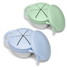 2 Pack Toddler Snack Cups, Baby Stainless Steel Snack Containers for Kids