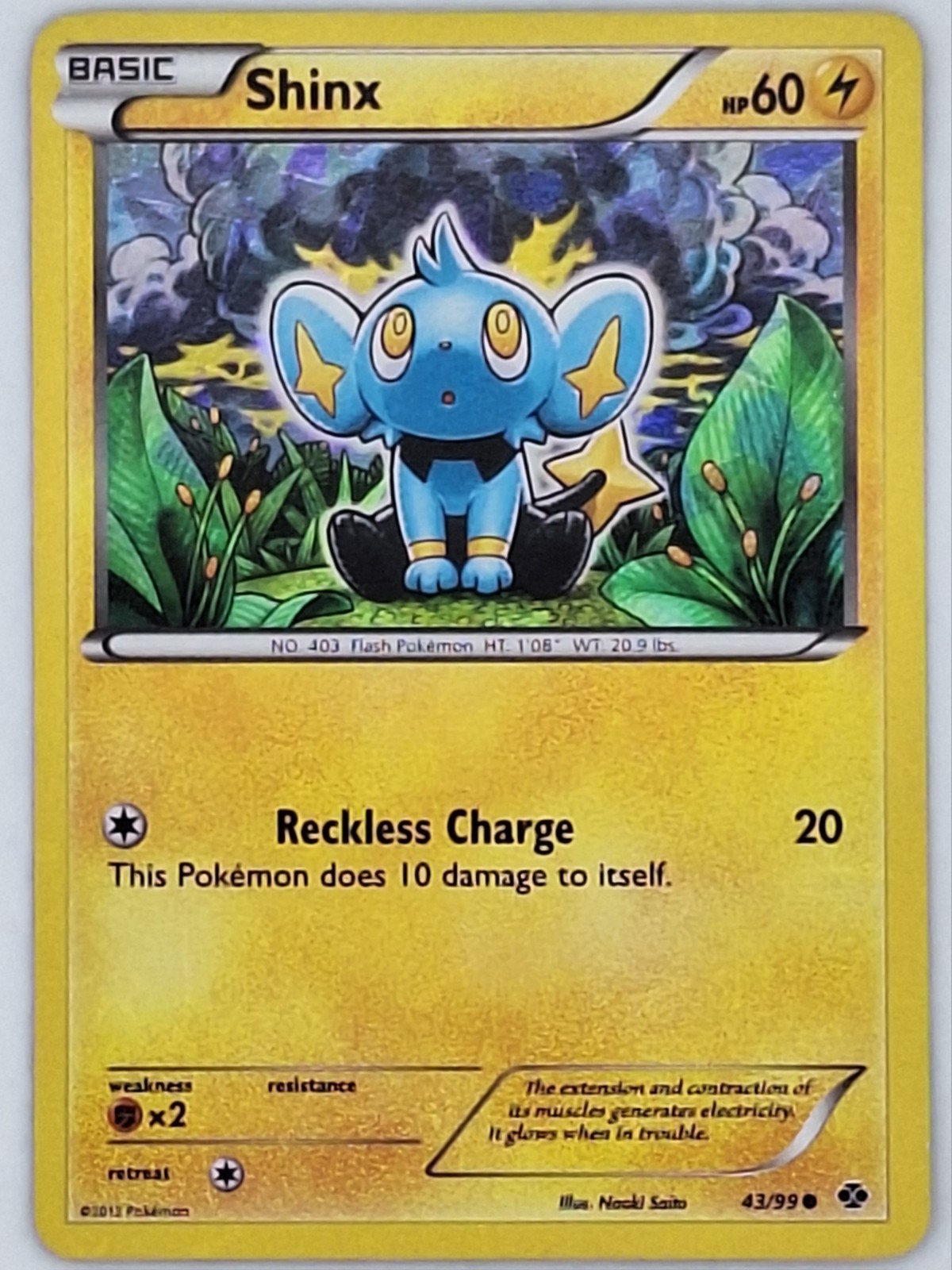Shinx 43/99 Pokemon - Cracked Ice Holo Black and White Next Destinies MP