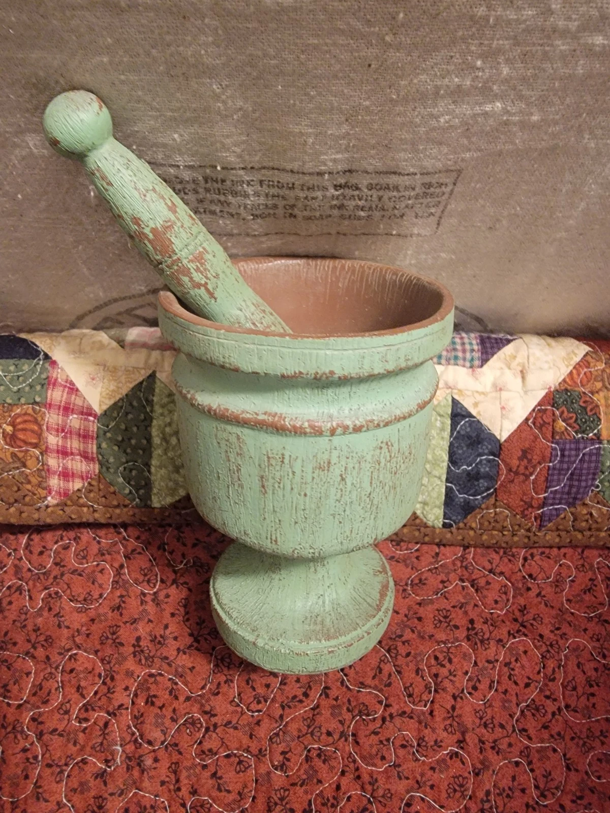 Primitive Motar & Pestle Mint Green