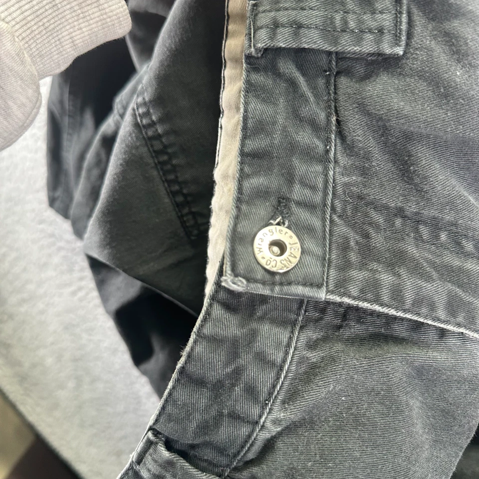 Pantalón Wrangler Para Hombre 30x30 Negro Algodón Carga Pierna Recta Calce Relajado Ropa de Trabajo Foto 4 de 4