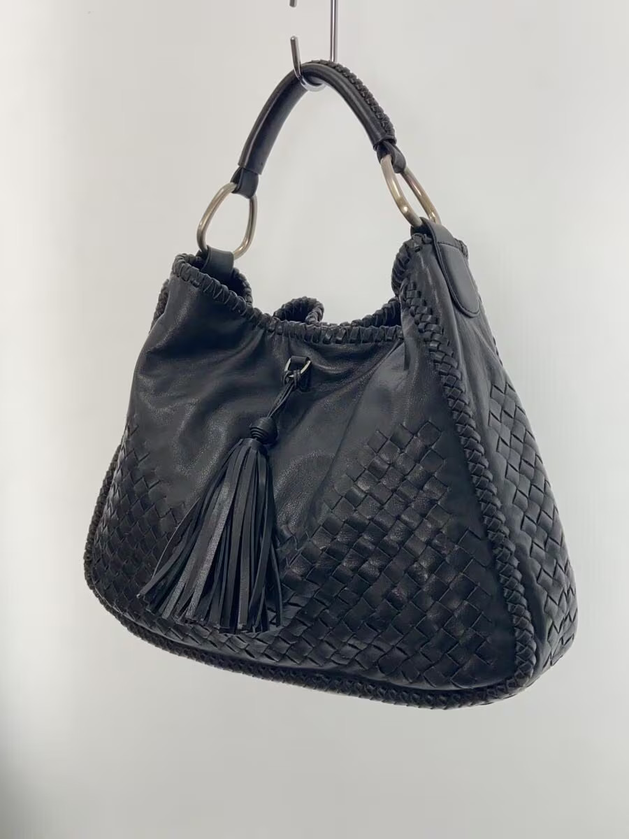SAZABY Braided Tassel One-Shoulder Bag, Leather, Black - Gem