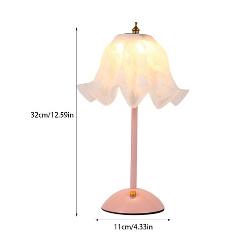 Unique Petal Reading Desk Lamp Touch Dimming Switch French Romantic Flower - Bild 2 von 9