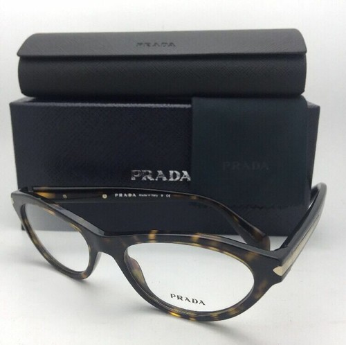 New PRADA Eyeglasses VPR 18P 2AU-1O1 52-17 135 Tortoise Havana Cat-Eye Frames