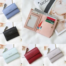 RFID Blocking Women Small Leather Wallet Credit Card Holder Mini Bifold Purse US