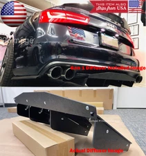 ABS Black Textured Rear Shark Bumper Center Diffuser Fin For Audi 12-18 A6 S6