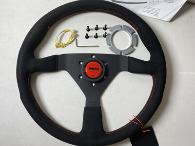 MOMO MonteCarlo 350mm 14' Suede Thickened Spoke Red Stitch Sport