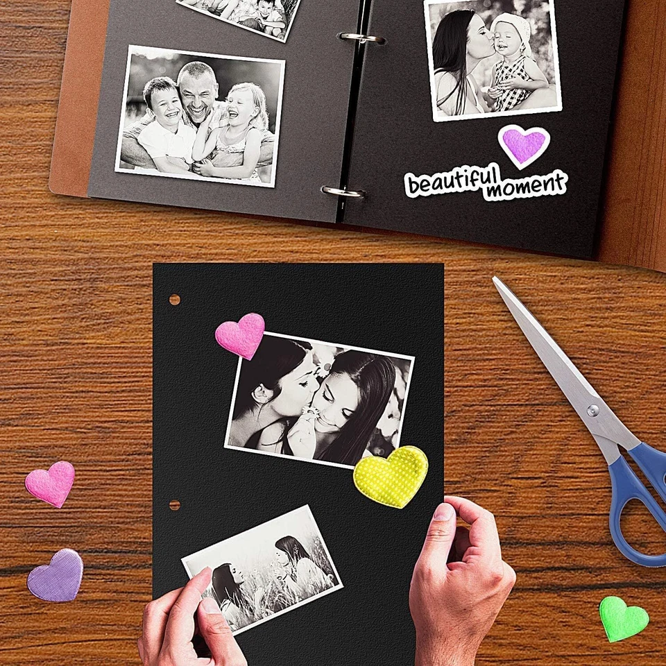 Scrapbook Album Photo Album 11 x 8.3 inches 60 Pages Refillable Leather Scrap... Foto 4 de 4