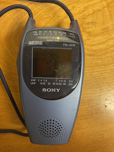Vintage Sony Watchman FDL-221R Sports Blue Handheld Portable TV FM Radio See Des - Picture 2 of 3