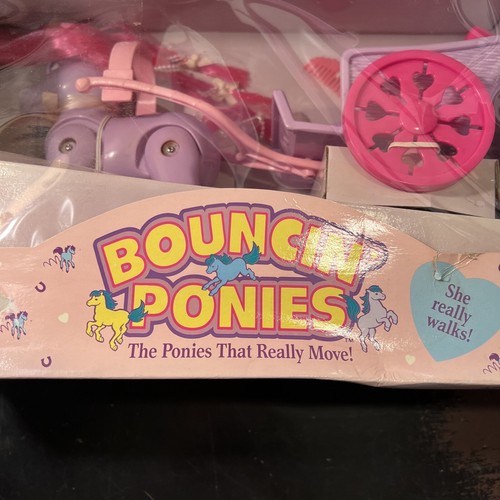 Galoob Bouncin’ Ponies Purple Walkin’ Pony & Her Carriage Walking Pony NIB #3454 - Picture 7 of 20