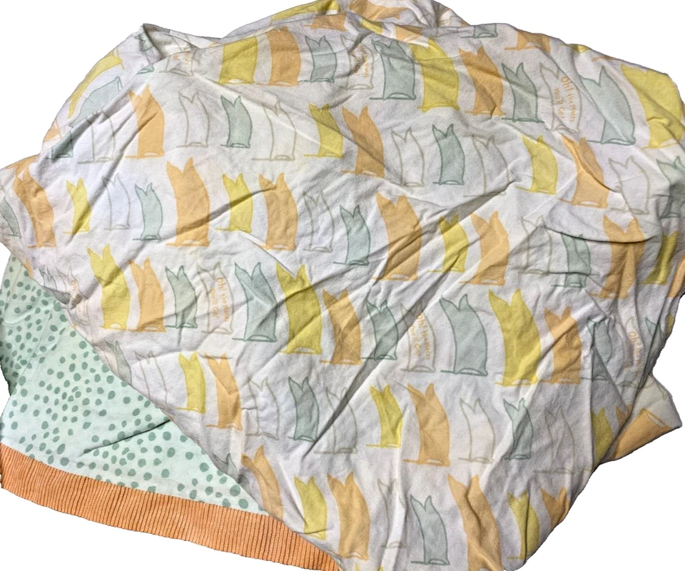 M9!¡GUAU! Juego de sábanas ajustables y falda de cuna TREND LAB Dr SEUSS The Places You'll Go Foto 4 de 4