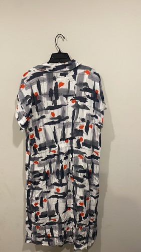 b new york Women's Sustainable Short Sleeve Henley Midi Dress SZ Large - Picture 5 of 9