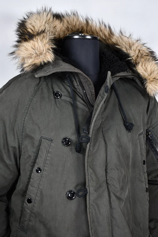 Chaqueta Ralph Lauren Denim Supply Parka Abrigo Plumón Puffer Militar Para Hombre Talla XL Foto 3 de 4