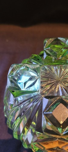Vintage Bagley Green Glass Rose Bowl 'Duchess' Pattern #3103 - Picture 13 of 17