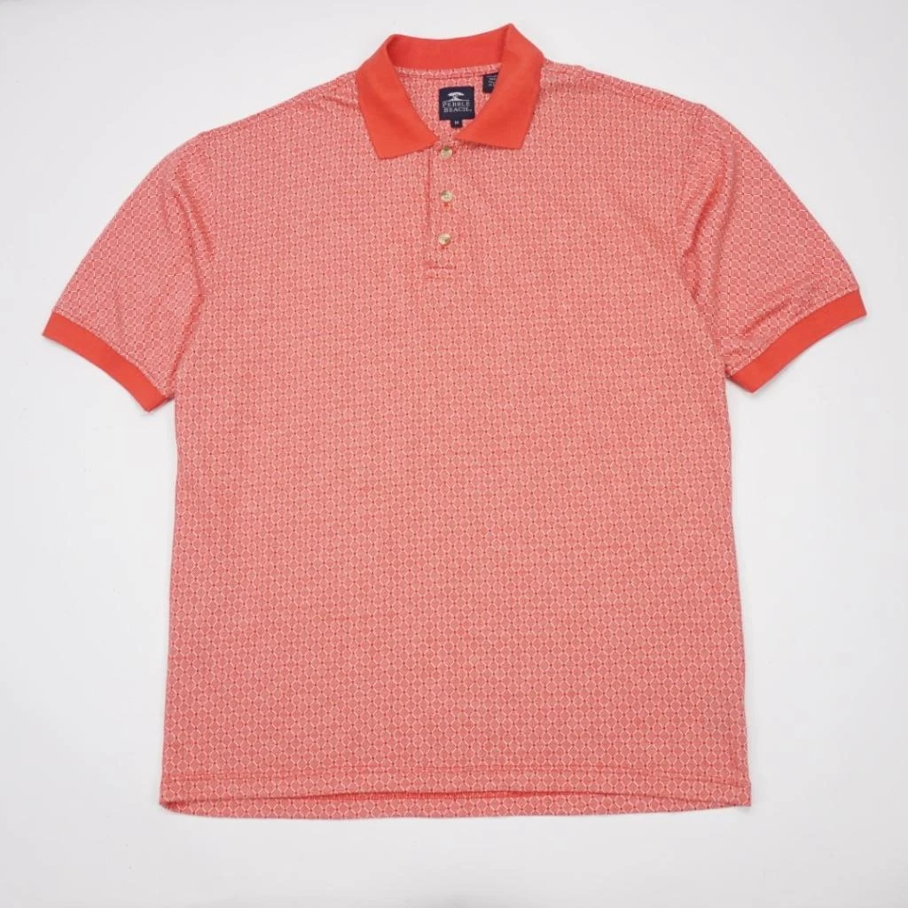 PEBBLE BEACH 3 Button Polo Golf Shirt Short Sleeve Red Mens Med NWT