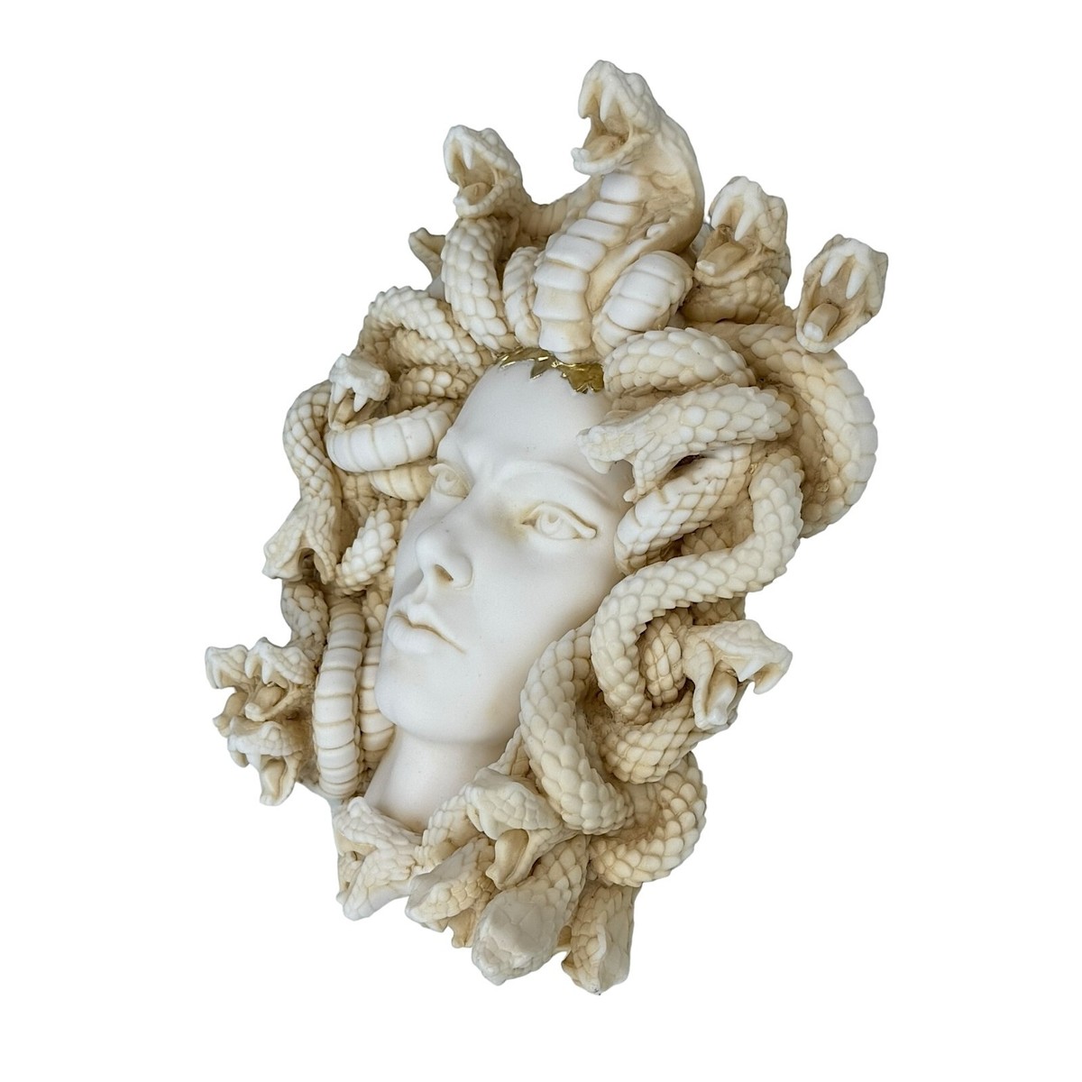 Medusa Head of Snakes Gothic Wall Plaque Décor Cast Marble Statue