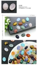 50pcs Natural Stone Mixed Oval CAB CABOCHON Beads 12X16mm for Jewelry Making