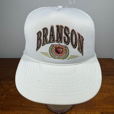 Vintage Branson Missouri Mens Hat White Trucker Snapback Mesh