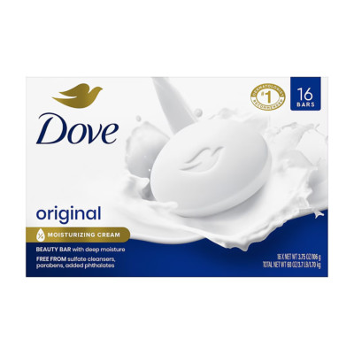 Dove Original Beauty Soap Bar 3.75oz 32 bars (2x16 count)