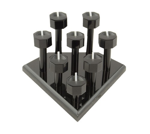 Acrylic 8 Ring Column Stand Jewellery Ring Counter Window Display Case Stand - Picture 2 of 4