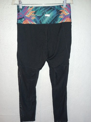 Victoria Secret PINK Ultimate Leggings Women L Yoga Pants gym logo exotic flower - Picture 2 of 4