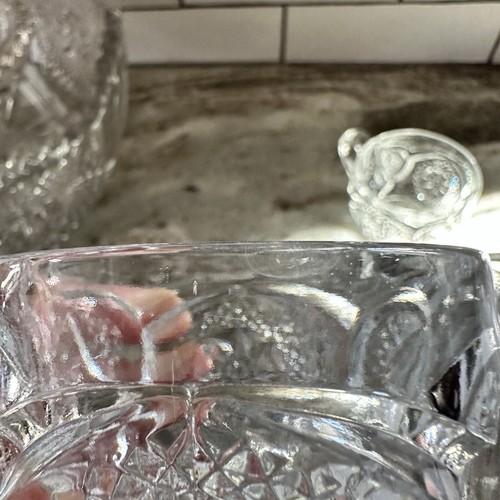 Antique Glass Punch Bowl Set With Glasses - Picture 22 of 23