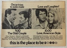1972 ABC tv ad ~ ODD COUPLE Oscar Tries To Auto-Mate, LOVE AMERICAN STYLE