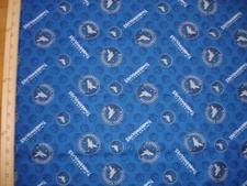 NBA Minnesota Timberwolves Cotton Quilt Fabric BTHY ( 18" x 44")