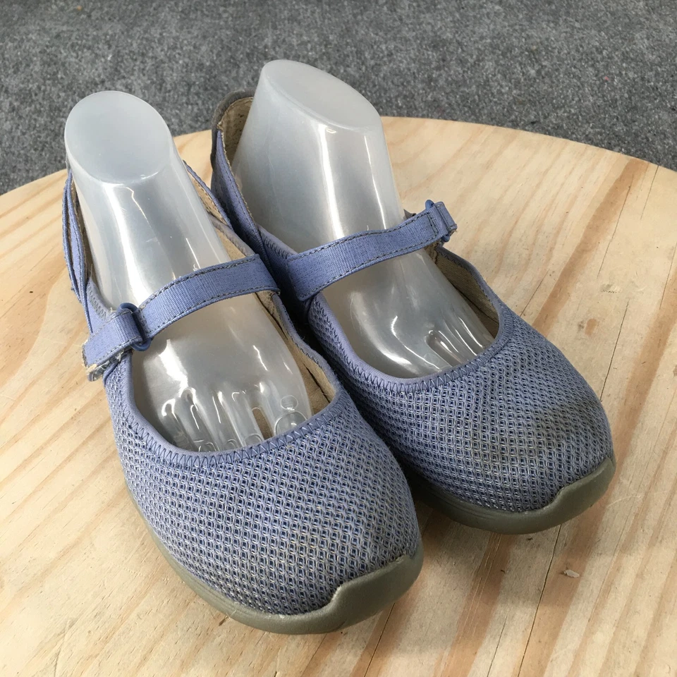 Zapatos Baretraps Mujer 7 M Mary Jane Pisos Cómodos Azul Tela Gancho y Lazo Foto 3 de 4