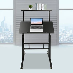 Bureau mobile de la station de travail de la hauteur réglable Bureau portable avec/Wheels Accueil