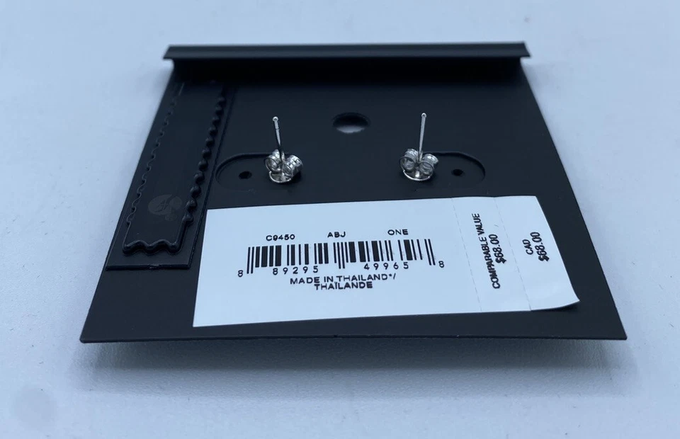 Nuevos aretes de plata de ley COACH Signature "C" de cristal con postes C9450 Foto 3 de 4