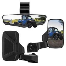 WEISEN Door Mounted Side Mirrors+Center Mirror Fits Polaris Ranger 1000/ SP 570