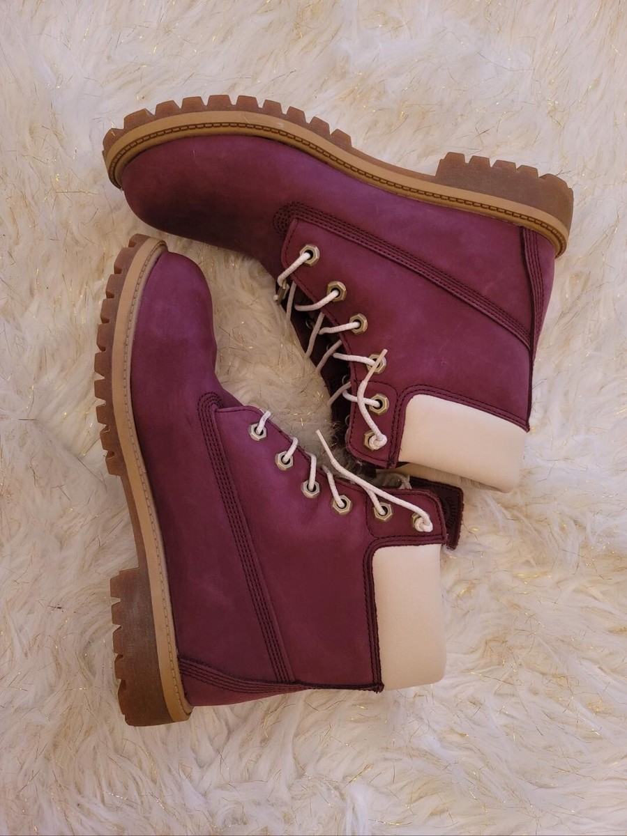 靴 TIMBERLAND 307ST BURGUNDY Timberland Burgundy and Cream size 7 boys boots | eBay