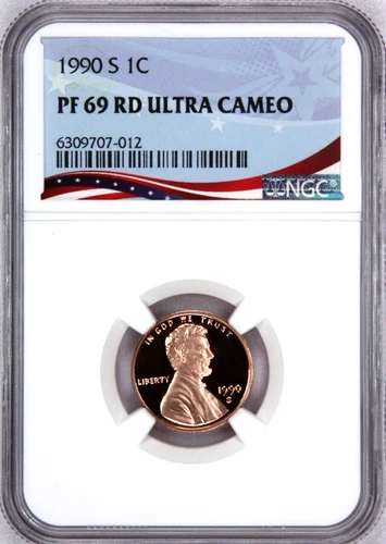 1990-S Lincoln Cent Graded PF69RD Ultra Cameo by NGC