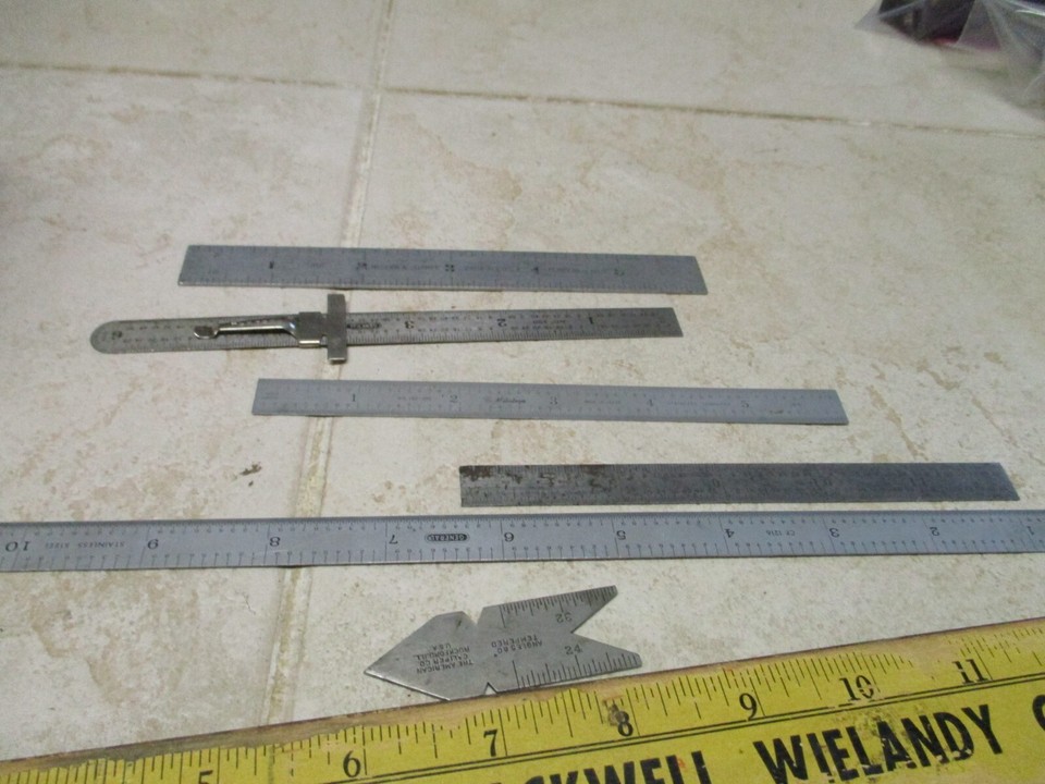 Lot Steel Metal Rulers 12
