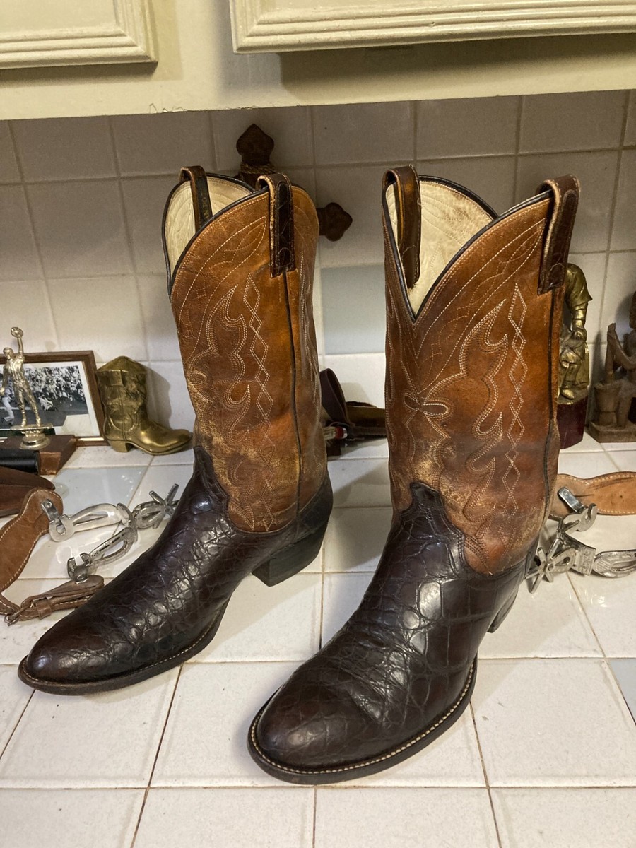 DAN POST BROWN ALLIGATOR WESTERN COWBOY RANCH HAND RODEO  display picture 2