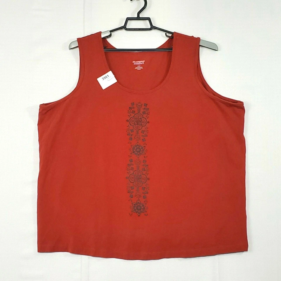 All American Comfort 2 piezas Chaqueta Tanque Ropa Activa Conjunto Talla 2X Naranja Quemado Elástico Foto 2 de 4