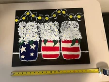 Acrylic on Canvas original art Patriotic Jars