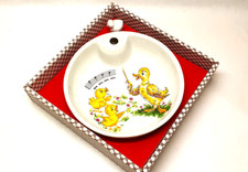 Antica Piatto Da Bollito Bambino IN Porcellana Coffet Disegni Paperella Angolo