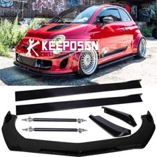 For Fiat 500 Abarth Side Skirt Rear Front Bumper Lip Spoiler Splitter Strut Rods