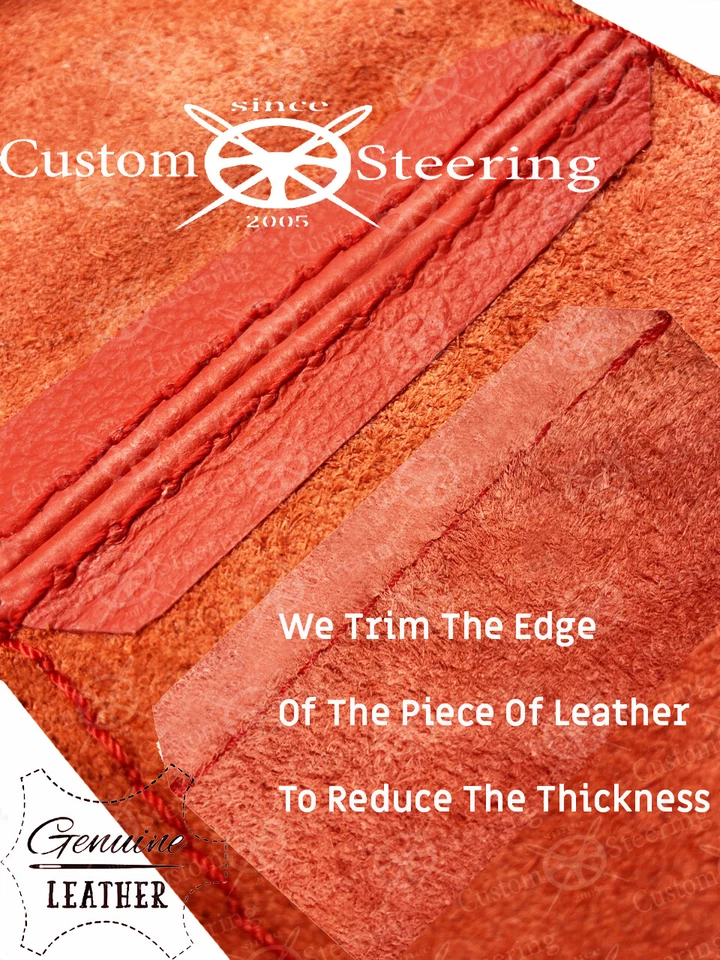 PARA VOLKSWAGEN GOLF MK3 1991-1998 CUBIERTA VOLANTE CUERO ROJO REAL Foto 4 de 4