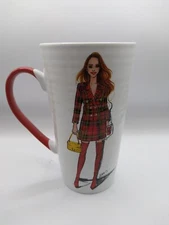 Rongrong DeVoe Holy Chic Winter Plaid Coat 6" Ceramic Mug 