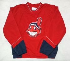 Vintage Cleveland Indians Pullover Jacket Men's L Chief Wahoo G3 Carl Banks MLB