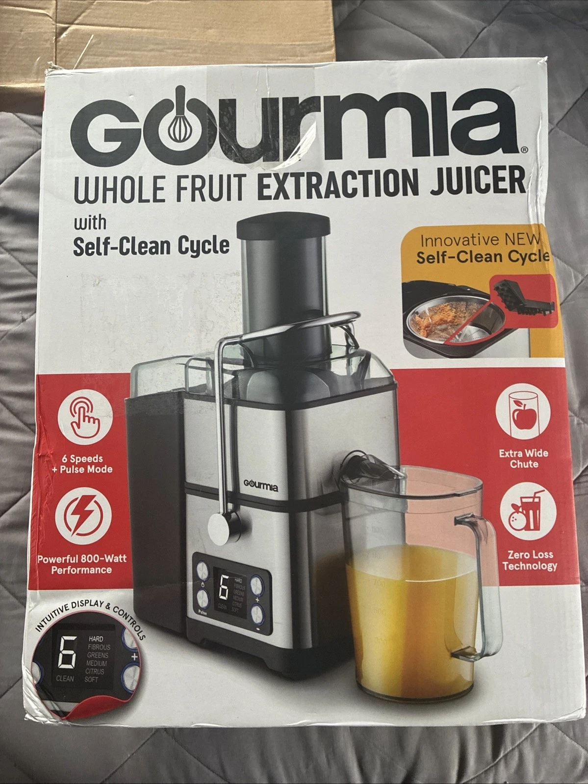 Gourmia 6 Speed Big Mouth Extraction Digital Juicer SelfCleaning