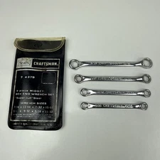 Vintage Sears Craftsman =V= No. 9 4379 Midget Box End Wrench Set 4 Pc Set