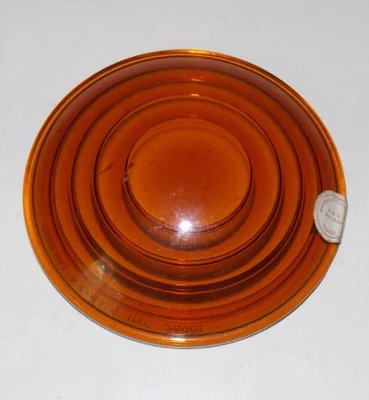 NOS General Signal Amber Railroad Lantern Switch Lens 4 1/2 D 3F Sticker Smooth - Image 1 of 4