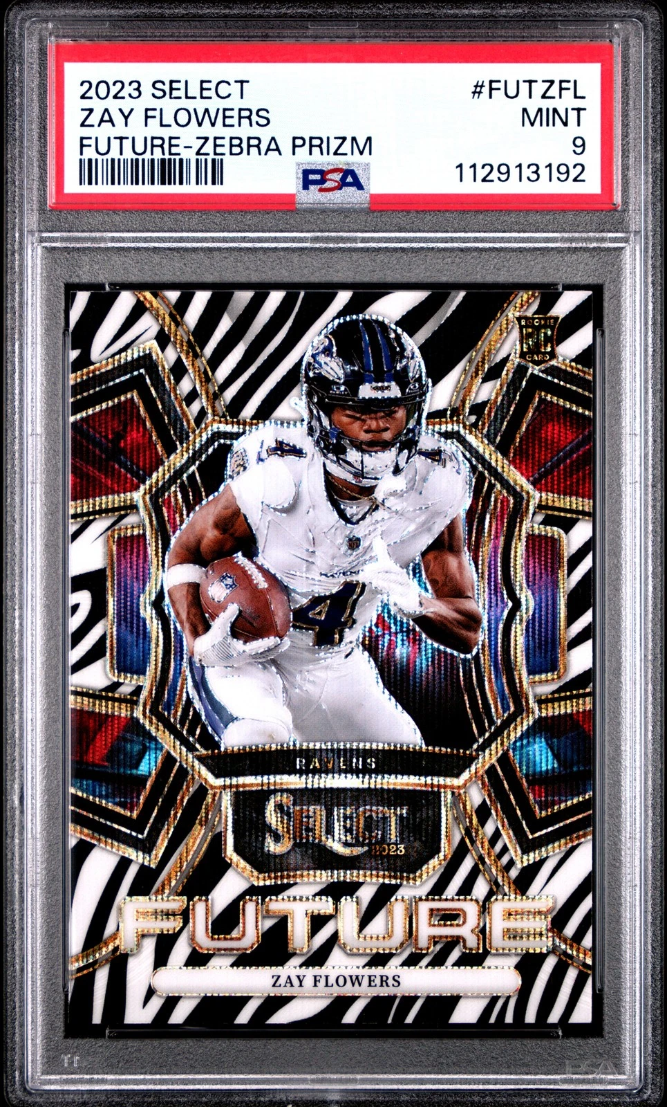 Zay Flowers Panini Select Future #FUTZFL Zebra