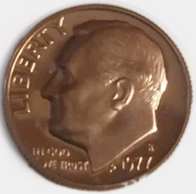 1977 S Clad Proof Roosevelt Dime Ten Cent Coin Nice Reflection Free Post 